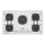 اجاق گاز صفحه ای تورینو پلاس شیشه ای سفید کد TG 525W