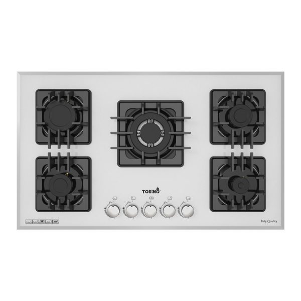 اجاق گاز صفحه ای تورینو پلاس شیشه ای سفید کد TG 501W