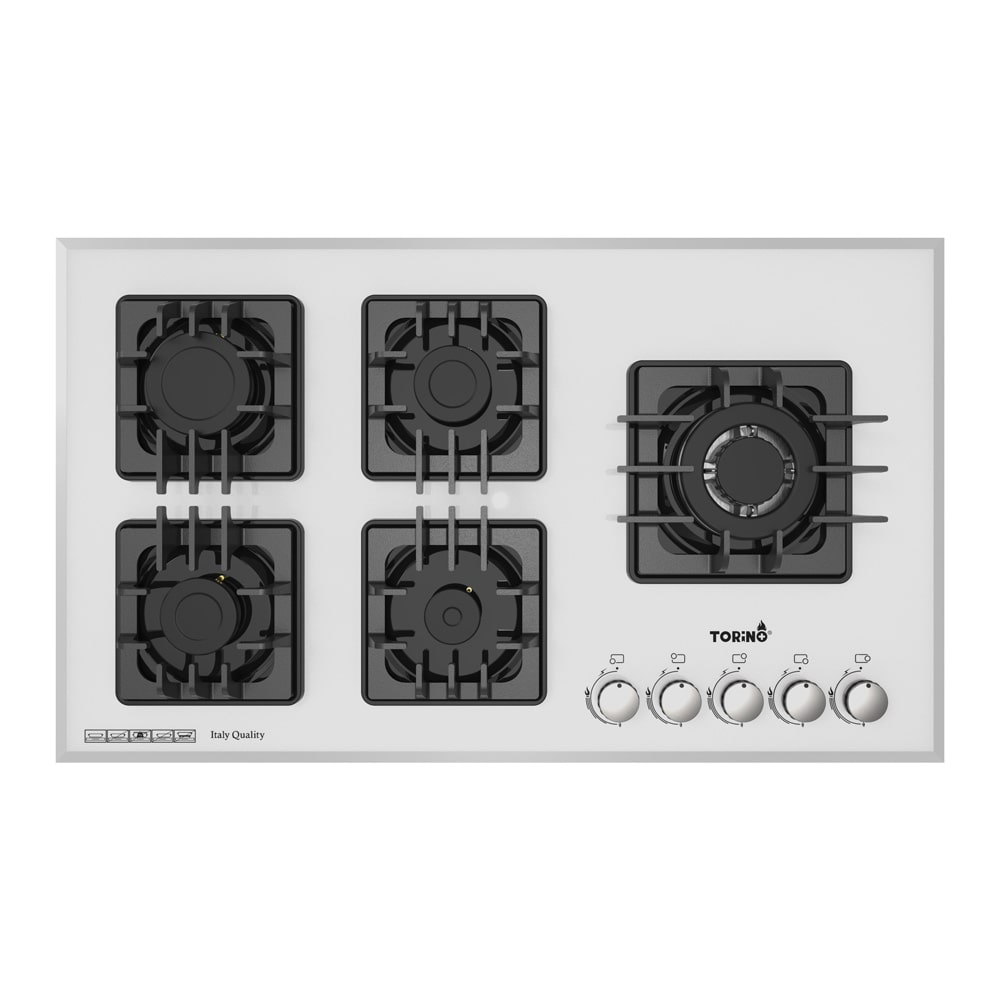 502W-M-min اجاق گاز صفحه ای تورینو پلاس شیشه ای سفید کد TG 502W - Image 1
