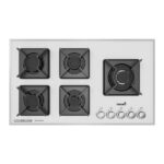 اجاق گاز صفحه ای تورینو پلاس شیشه ای سفید کد TG 504W