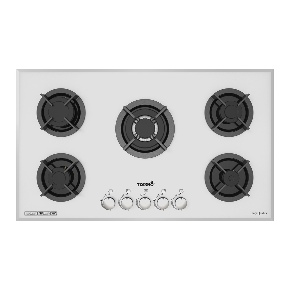 505W-M اجاق گاز صفحه ای تورینو پلاس شیشه ای سفید کد TG 505W - Image 1