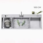 سینک توکار دست ساز تورینو پلاس سایز 100 سانت مدل THS-101