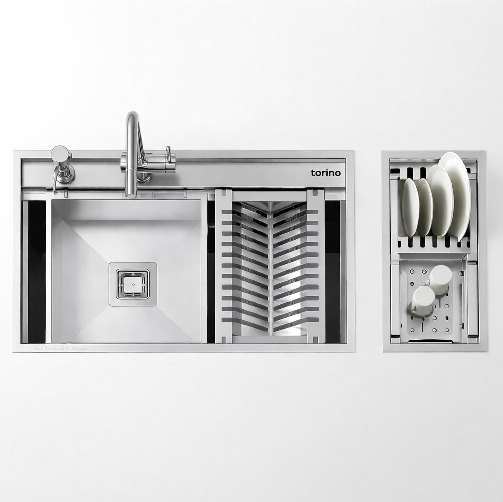 sink 70 سینک توکار دست ساز تورینو پلاس سایز 70 سانت مدل THS-701 - Image 1
