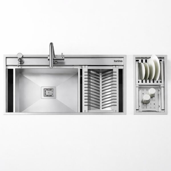 سینک توکار دست ساز تورینو پلاس سایز 80 سانت مدل THS-801